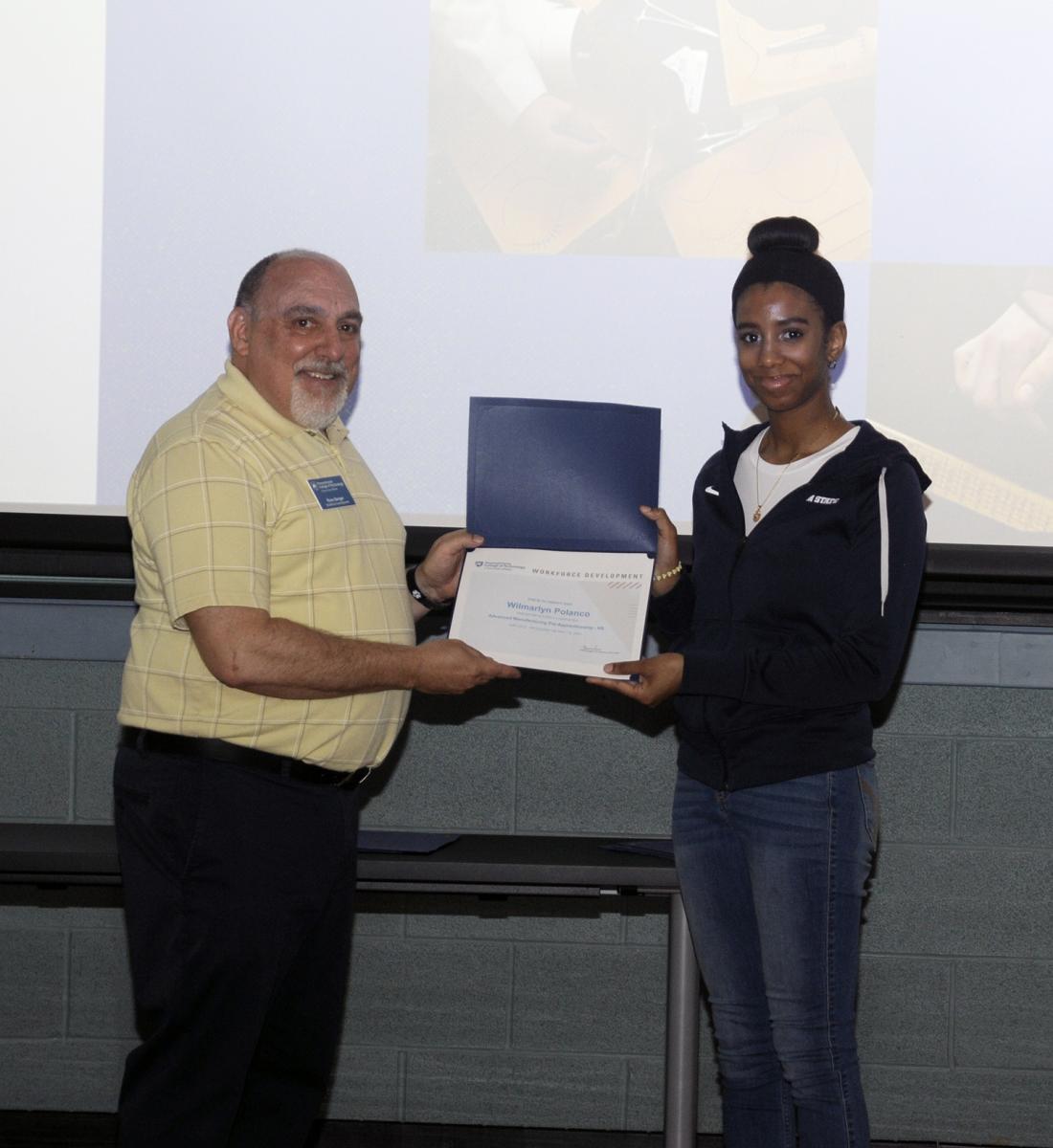 Wilmarlyn Uribe Polanco, from Allentown's Executive Education Academy Charter School, was among the students who completed both the AMP program and earned Certified Manufacturing Associate recognition from the Society of Manufacturing Engineers ...