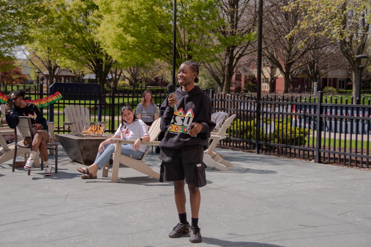 Sarah D. Panzo, an advertising art student from Quakertown, explains the relationship between Juneteenth and fashion: Many freed individuals celebrated new control over their own attire by throwing away the rags they’d been provided. Panzo has developed her own clothing line, Human Error. “The meaning behind it is that our error as humans/people is that we’re always negative, and we need more positivity in the world, which is why I included a smiley face inside the skull of my logo to represent that we have