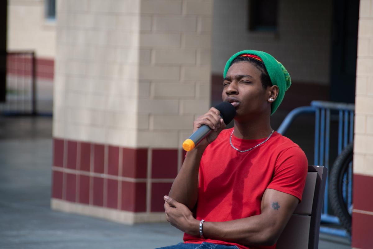 Sid T. Ismail, a business administration student from Philadelphia, inspires the audience.