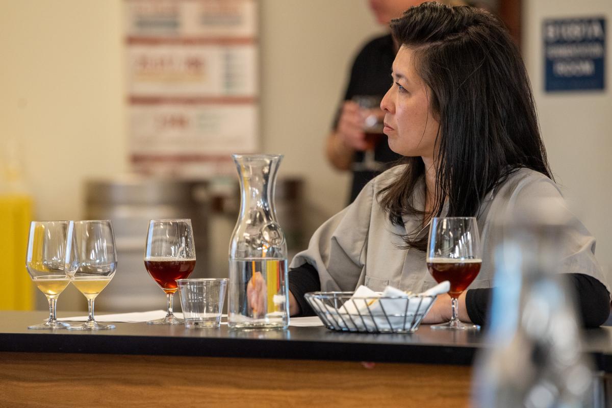 Alumna Chihiro Ikegaya-Sattler, ’22, brewing & fermentation science, brings her expertise to the table. She is the assistant brewer at Wellsboro House Brewery.