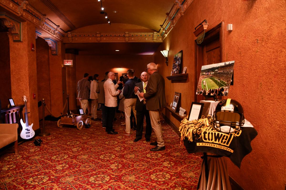 Guests enjoy the ambiance – and a chance to take home a signed Pittsburgh Steelers’ Hines Ward replica helmet.