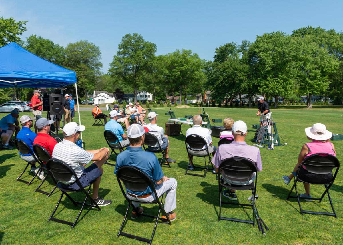Fred Funk, an eight-time PGA Tour and nine-time PGA Tour Champions winner, holds an exhibition for participants in the 37th Annual Penn College Foundation Golf Classic. The June 19 event at the Williamsport Country Club raised $104,215 for student scholarships.