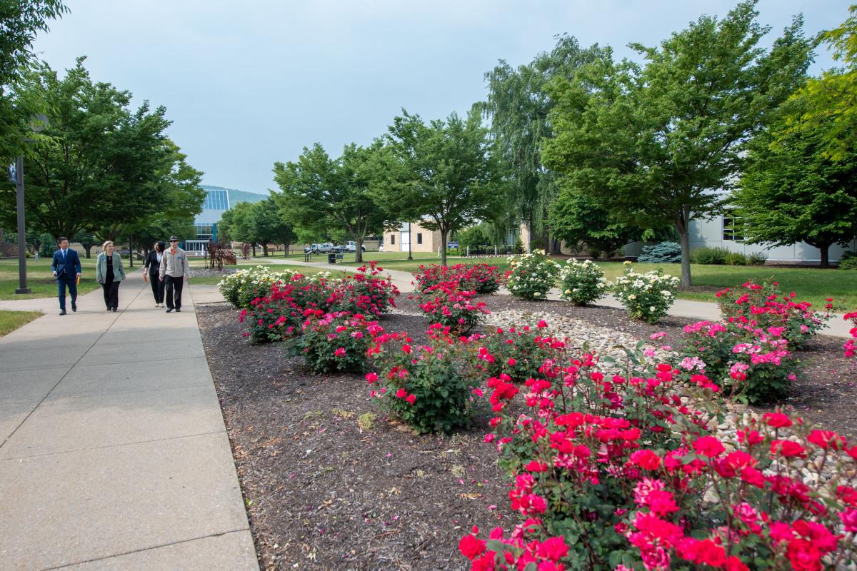 Equally breathtaking are Penn College's well-maintained grounds, in full flower along the campus mall.