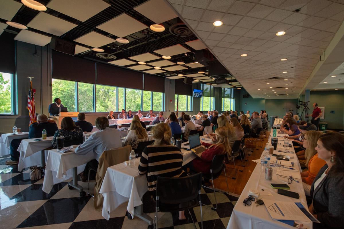 Backdropped by the spring green of campus, the venue offers a view to match the inspiring conversation.