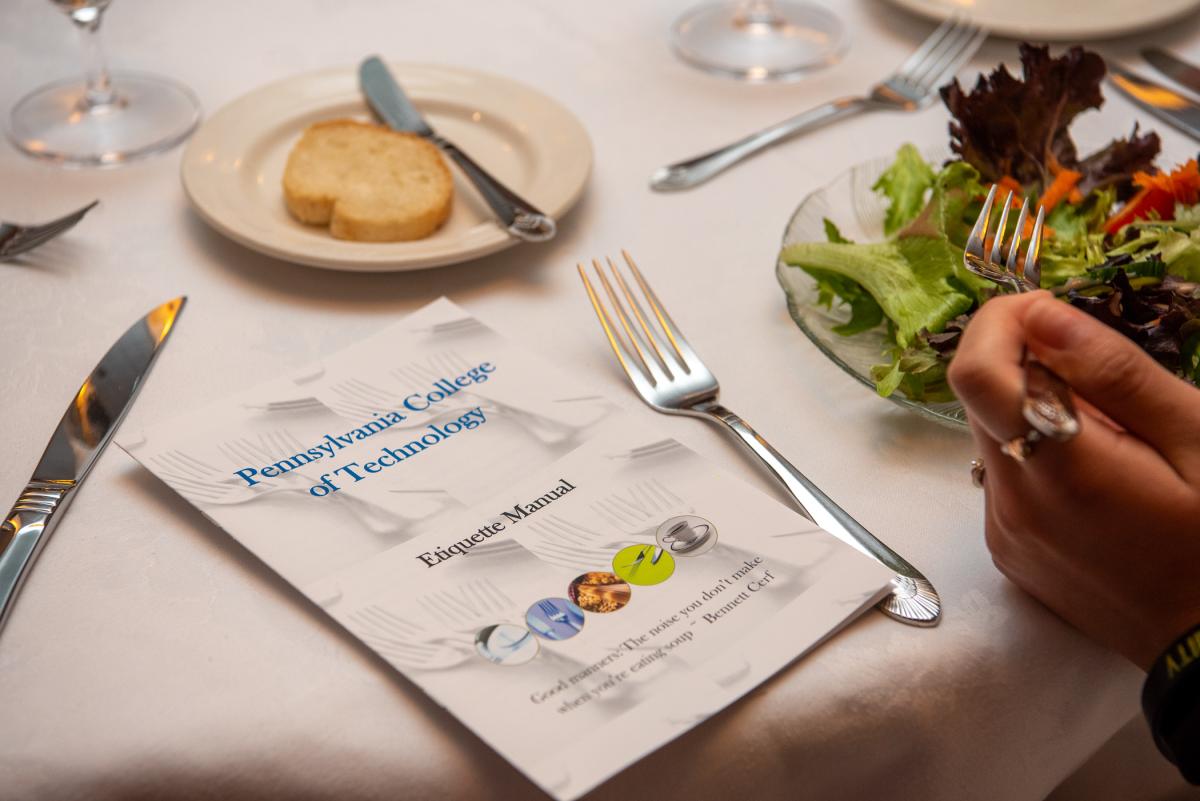 ... during an enlightening Etiquette Lunch in the college’s Le Jeune Chef Restaurant. 