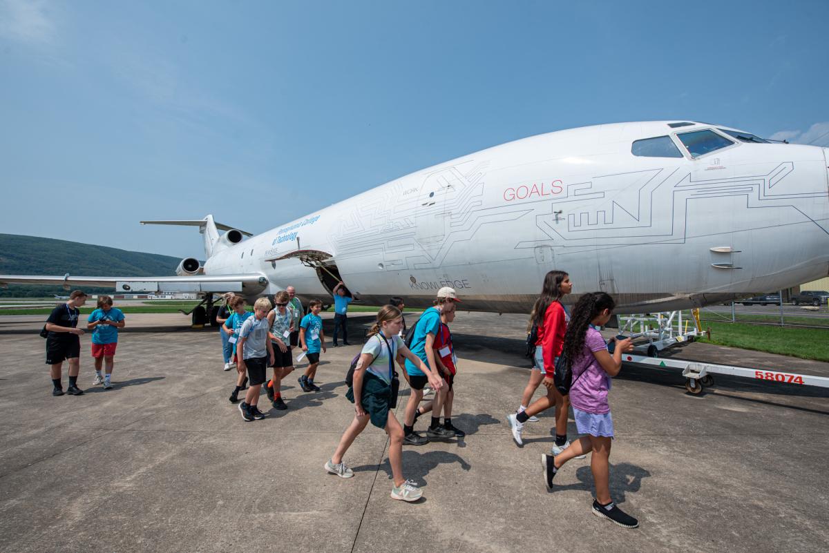 ... to real planes, such as this inspiringly wrapped Boeing 727, My Tomorrow participants explore a wide range of future goals.