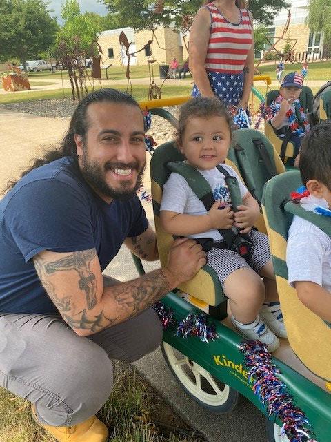 A visit with Dad along the mall