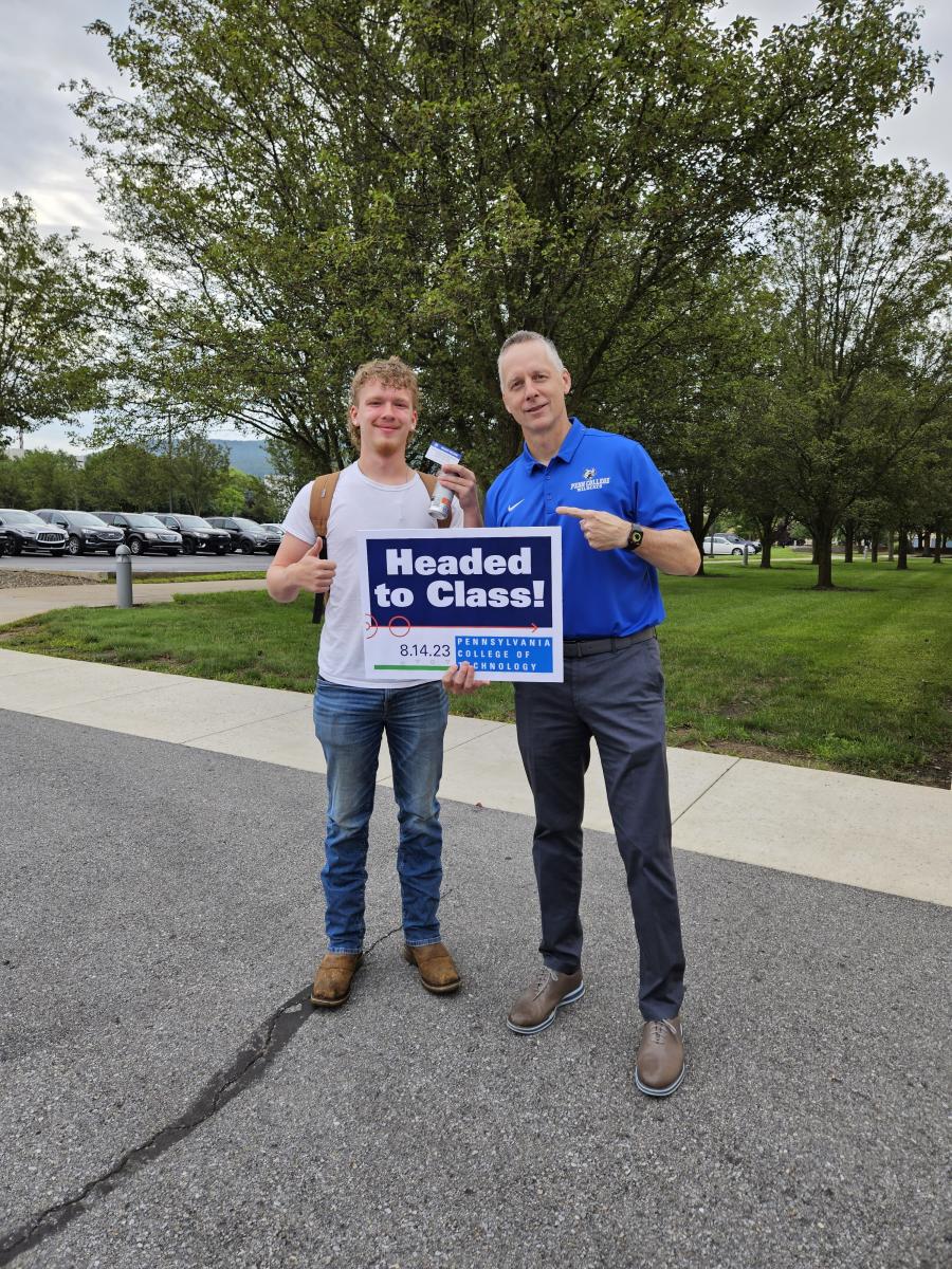 Reed brings it full circle, giving a "Wildcat Welcome" to another student embarking on fall studies.