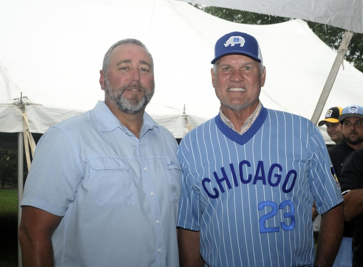 Wildcat baseball coach Chris Howard, whose career overlapped Sandberg's for four seasons, poses with his former big-league colleague.