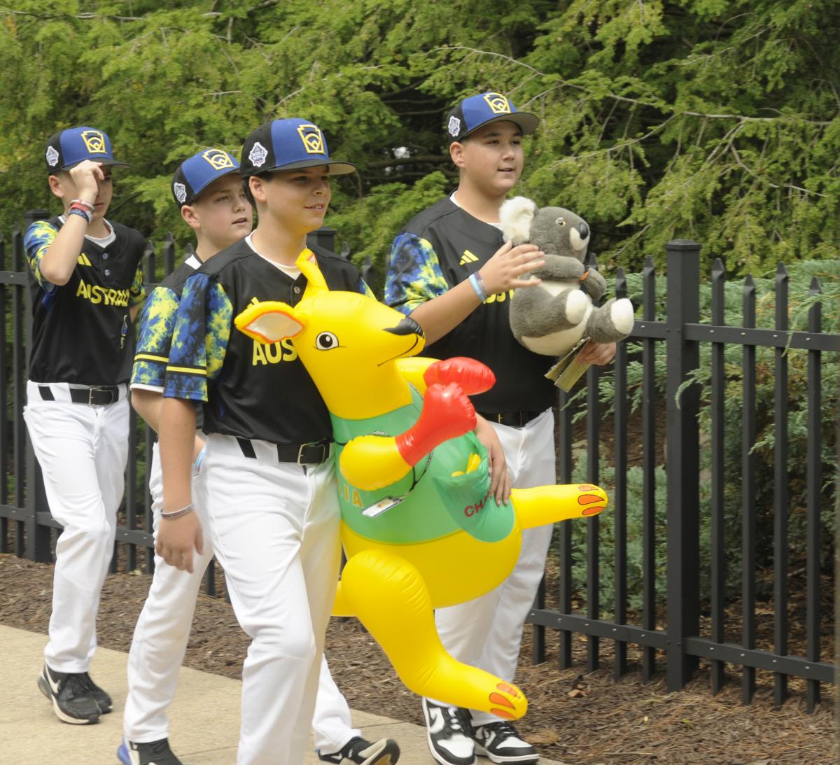 In baseball scoring, "K" denotes a strikeout ... but it can also stand for "kangaroo" and "koala," a pair of good-luck mascots for the Australian team.