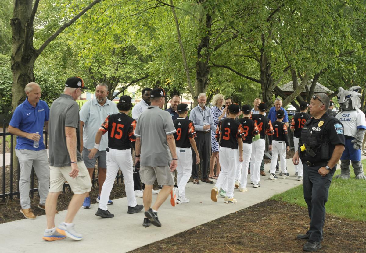 A receiving line of Penn College well-wishers greeted all of the Series teams, including this one from the Metro Region (Smithfield, R.I.).