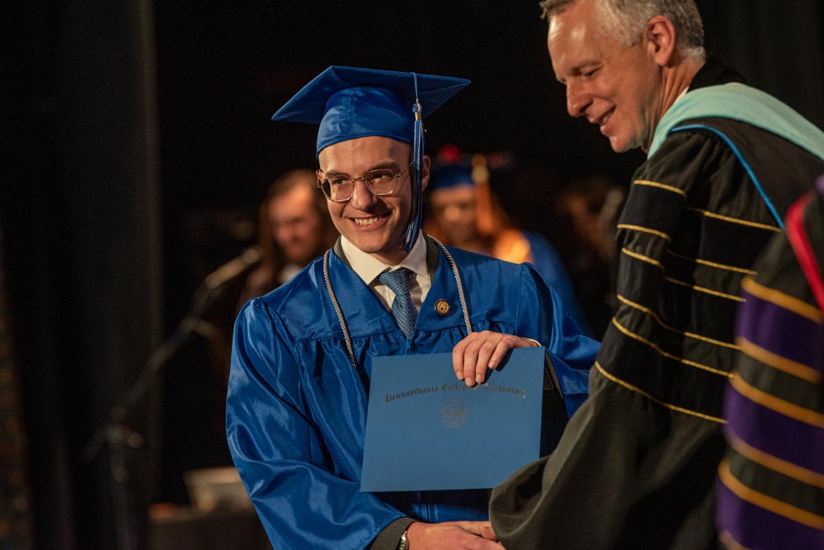 Camden Thomas Nuttle, paramedic science, enjoys his moment in the spotlight.
