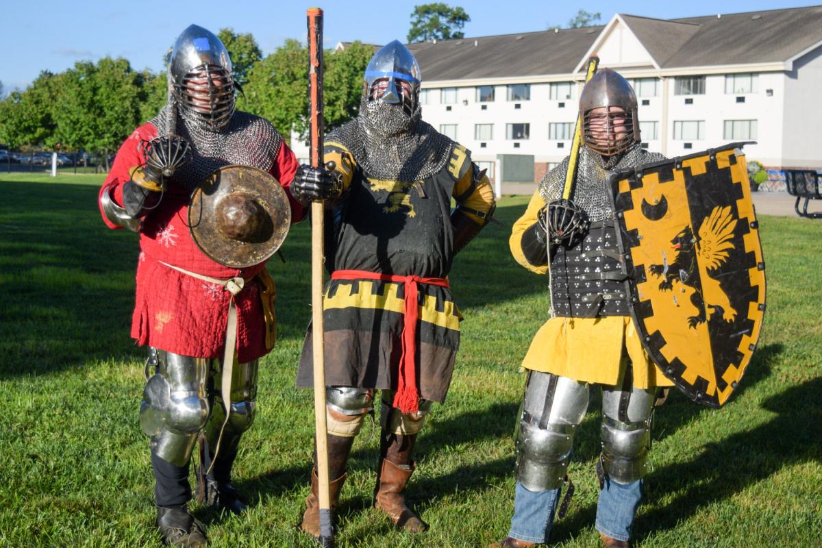 Girded for battle from head to toe ...