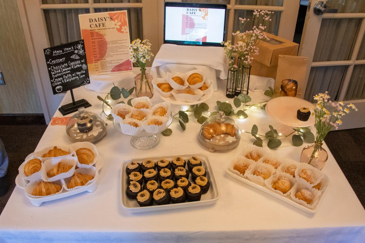 Daisy’s Café, a concept developed by Sofie E. Howard, of South Williamsport, provides samples of croissants, cream puffs, and chocolate cupcakes with salted caramel and coffee buttercream.