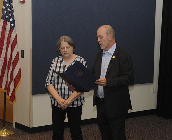 Flick presented a House citation to Denise Lorson, supervisor at the UPMC Pediatric Rehabilitation Center on West Edwin Street, in honor of the facility's 100th anniversary. Speakers for the afternoon event were Kelly Gordon and Michaela Detrick, Northcentral PA Chapter of National Alliance on Mental Illness; Taylor Falk, West Branch Drug and Alcohol Abuse Commission; Karen Koch and Amy Cline, Roads to Freedom Center for Independent Living; and Rob Labatch, Hope Enterprises.