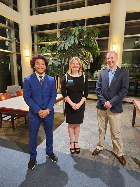 Students assisting with the Pennsylvania College of Technology Foundation Dinner & Auction are (from left) Jajuan Jose Ramirez, of Kennett Square; Ally Nicole Moore, of Jersey Shore; and James C. Fretz, of Collegeville.