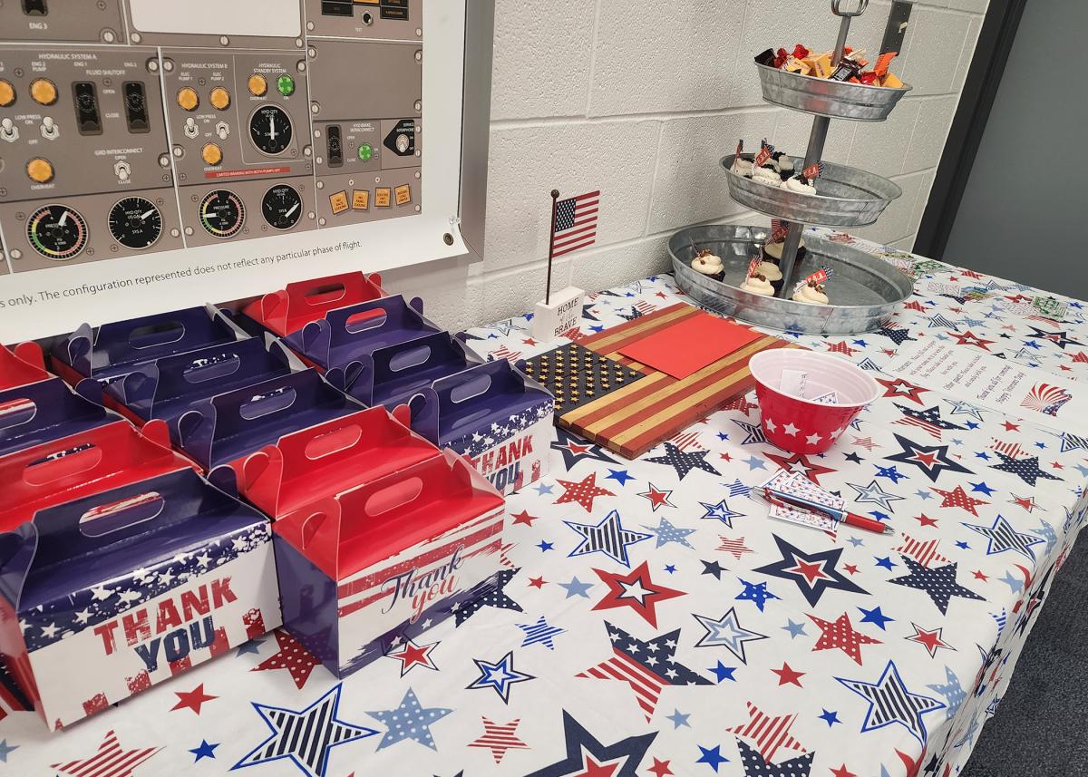 Cordrey's appreciation for those in the armed services extends beyond her husband and daughter; at her Lumley Aviation Center luncheon, gratitude is always on the menu. 