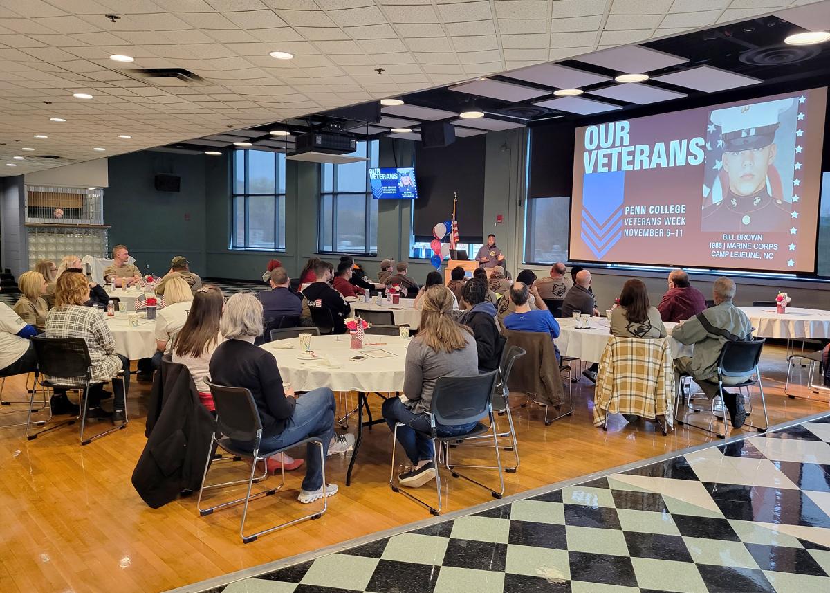 To reinforce his message of "Dream it. Believe it. Achieve it," Wilson told of returning to campus with his best friend from Penn College, landing their helicopters on The Madigan Library lawn during June's Wildcat Rotorfest – the same lawn where they did their physical training as Army ROTC students.