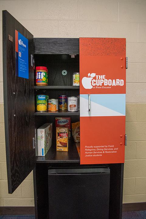 Each of the self-service units has a refrigerator and shelving for nonperishables.