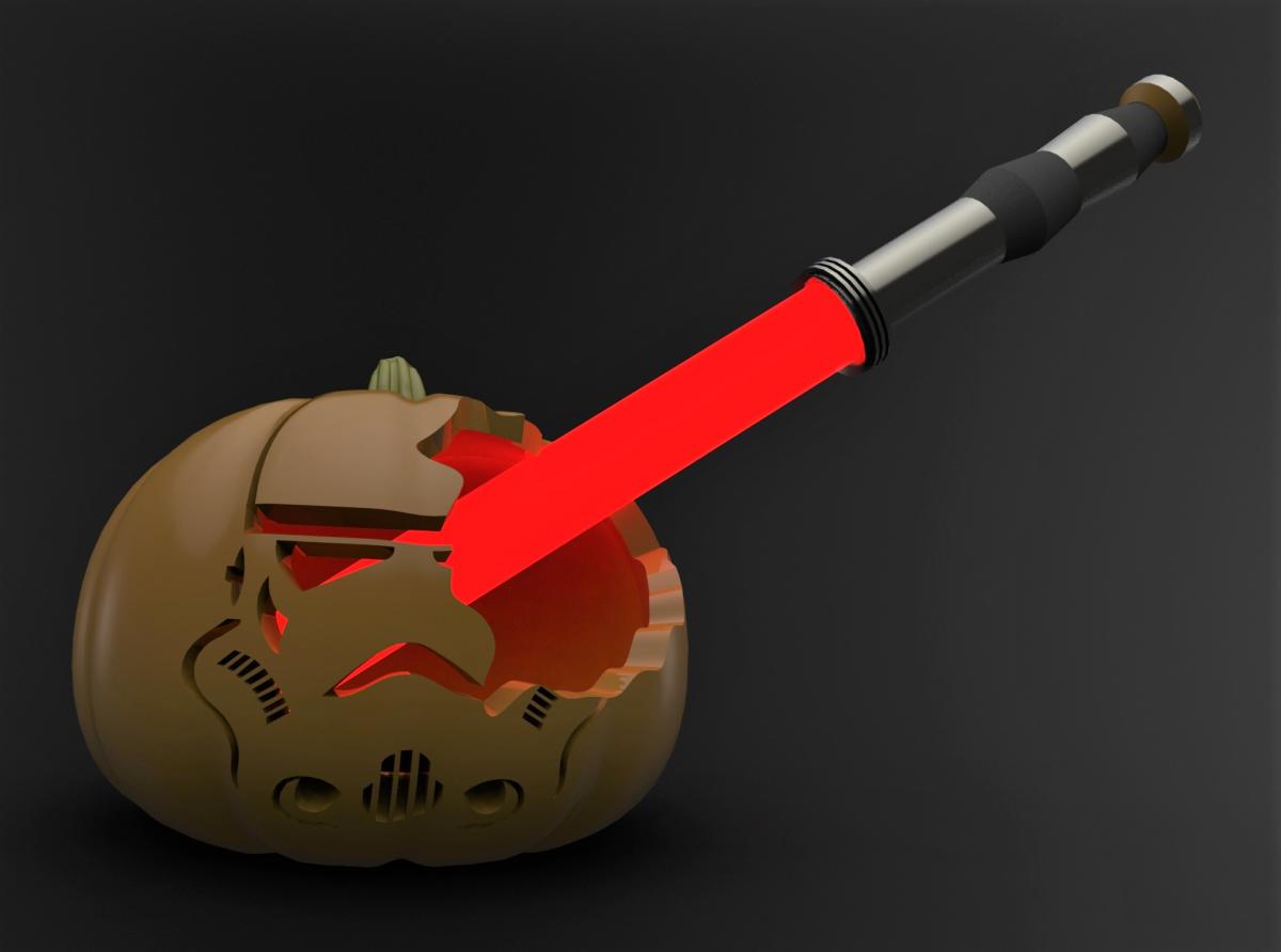 "The force is strong with this one!" A lightsaber's glow eerily illuminates a stormtrooper in Phillips' winning "Star Wars"-themed entry.