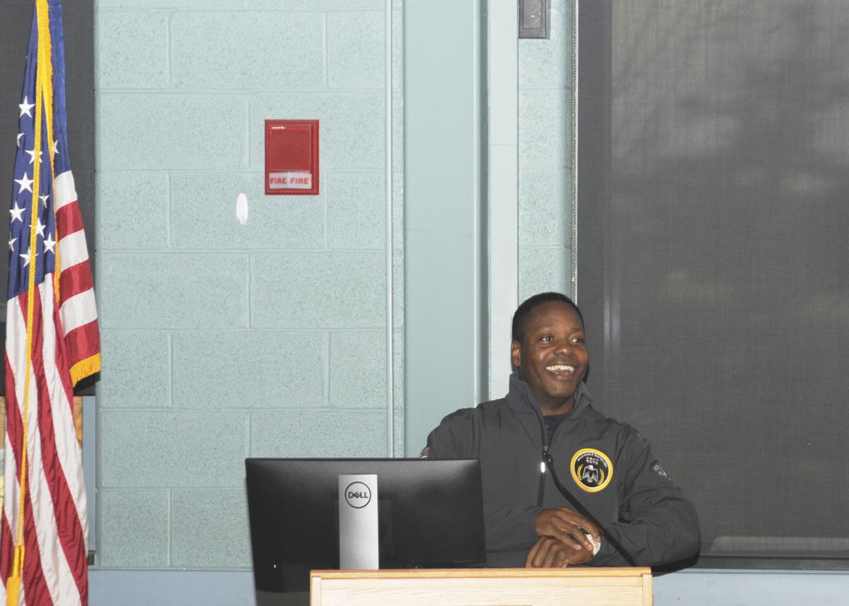 Representing alumni was Capt. Diego H. Wilson, an Army pilot and a 2015 graduate in aviation maintenance technology. Joking that he was given only five minutes to speak, when others were allotted 10, he said, "Maybe we're just more efficient, getting it done in half the time."