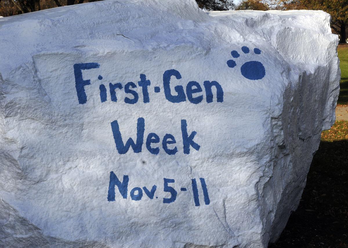 The south side of "The Rock" was painted for the occasion, sharing space with campus veterans holding a simultaneous week of recognition.
