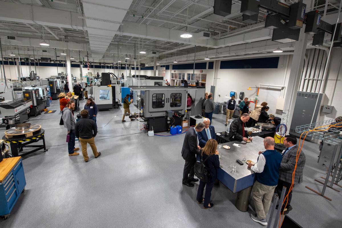 The expansive manufacturing lab doubles as a reception site, if only for a couple of hours.