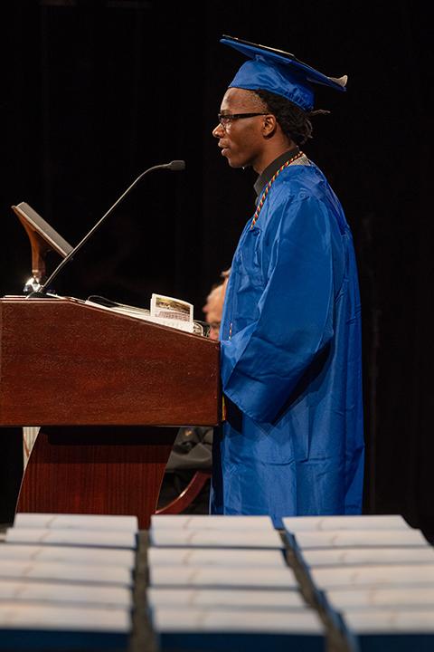 "There's not anyone in this world that can author your story for you," Pringle told his graduating classmates. "Not parents, other family members or your friends. While they could have influence on your life decisions, ultimately, it’s your decision to make. So if you don’t take anything else from this speech, always remember: You’re the author of your story."
