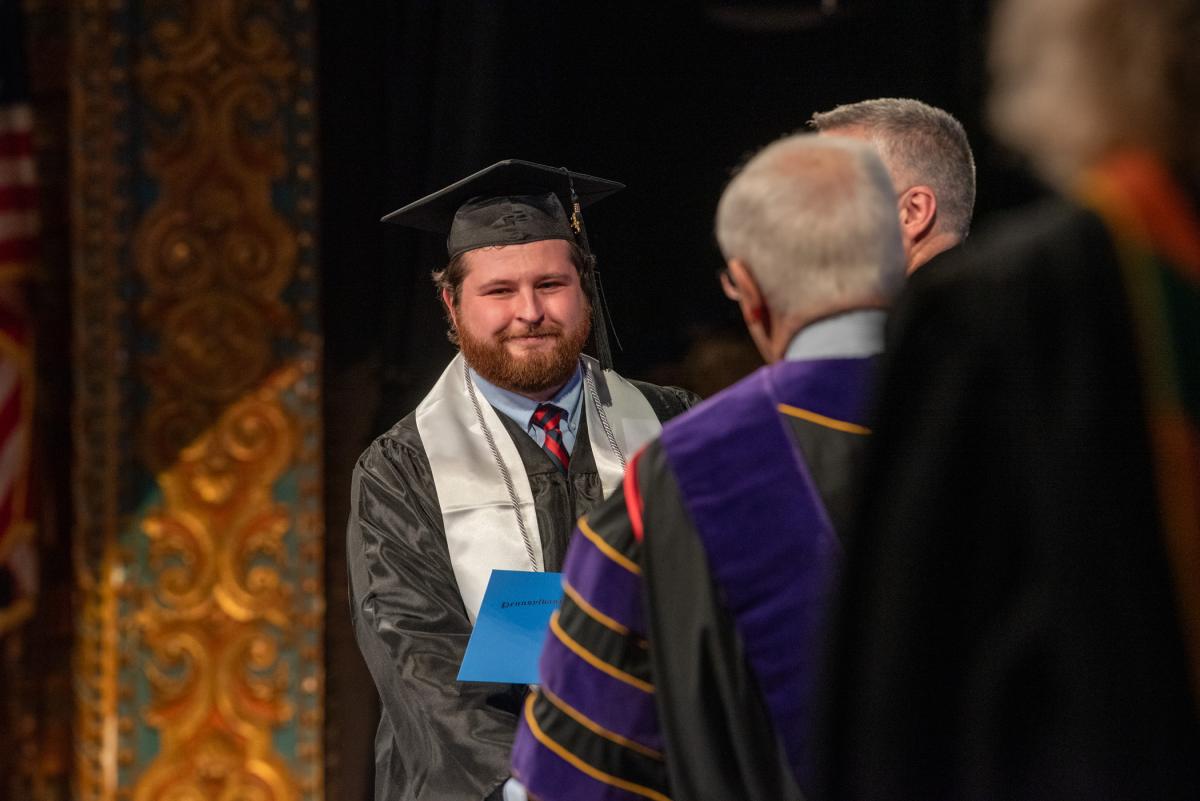 It was full day for Nathaniel A. Mathias, racking up a bachelor's in manufacturing engineering technology (magna cum laude), associate degrees in automated manufacturing technology and machine tool technology (high honors in each), and a certificate (with distinction) in CNC machinist.