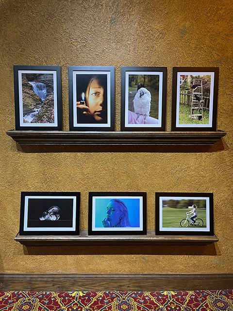 The Arts Center display includes seven framed digital photographs in the upper-mezzanine level.