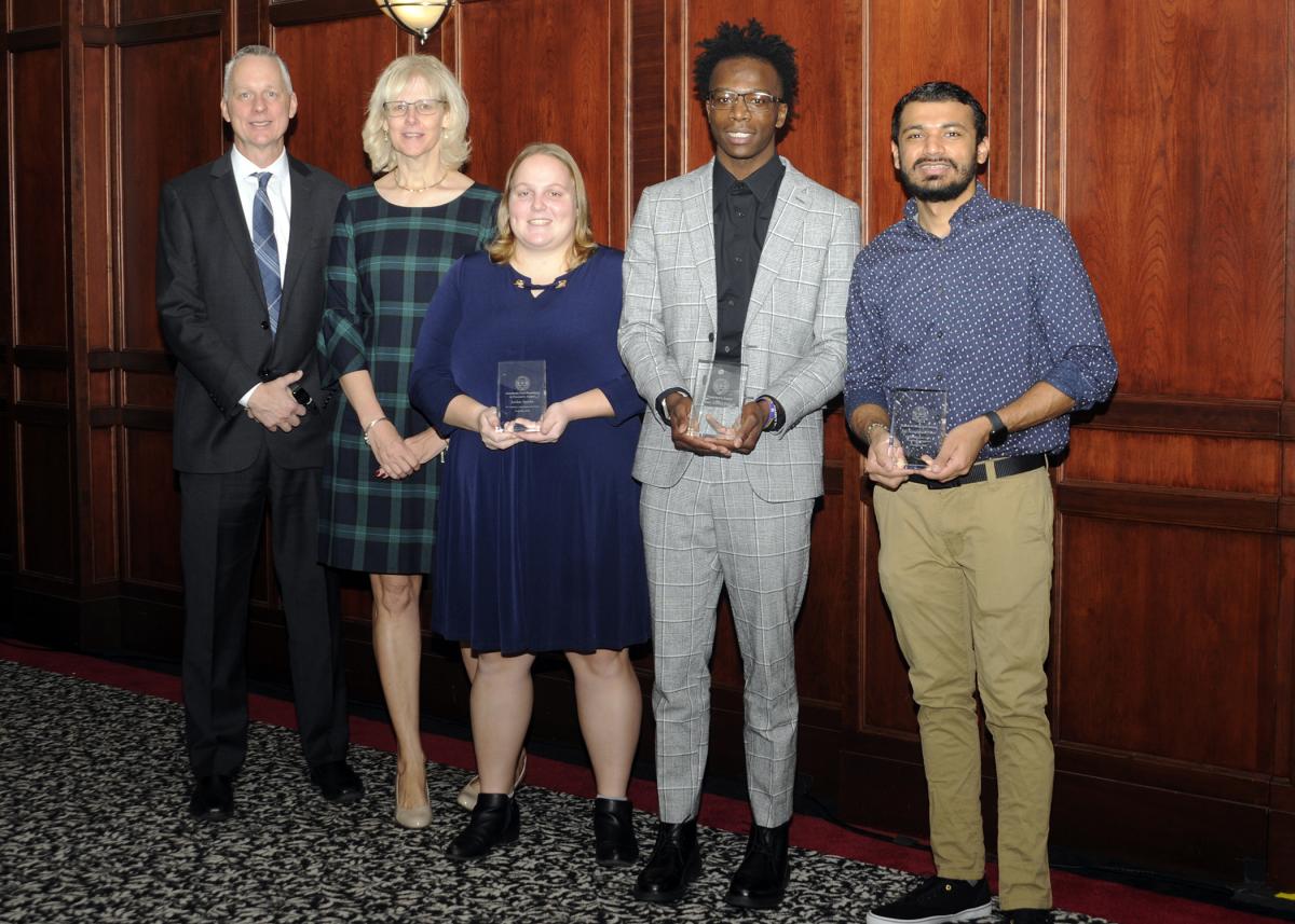 Collegewide honors were presented to three graduating Pennsylvania College of Technology students during an Excellence in Student Leadership and Service Awards Ceremony, held just prior to the Fall 2023 Commencement at the Community Arts Center in Williamsport. 