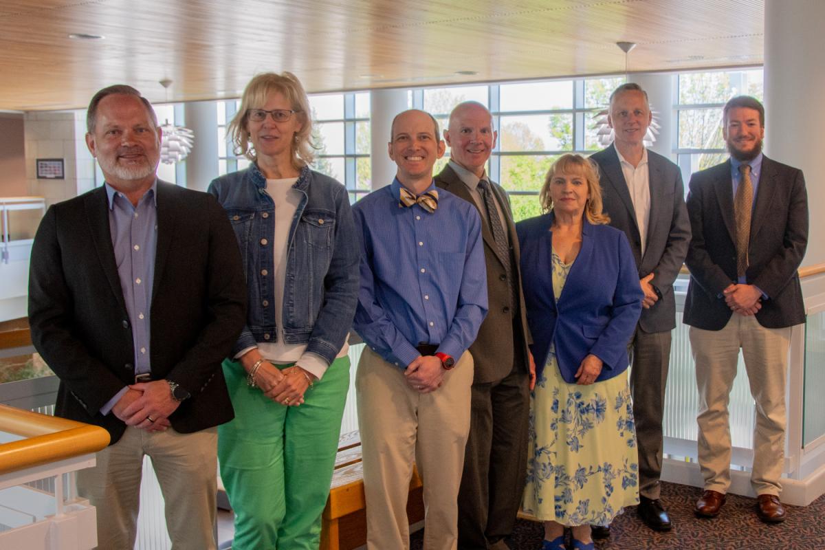 A group of people in business attire.