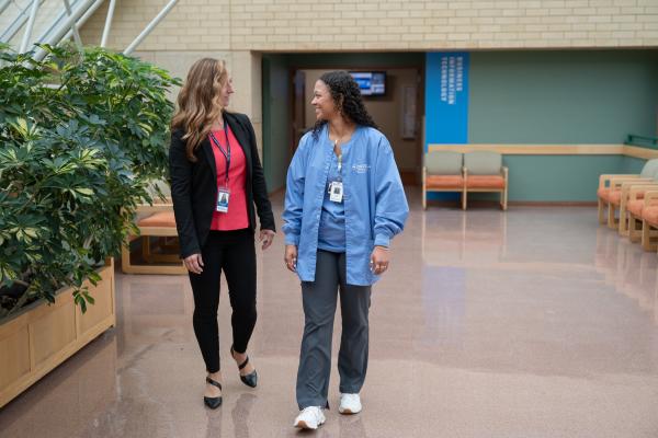 Healthcare workers talking
