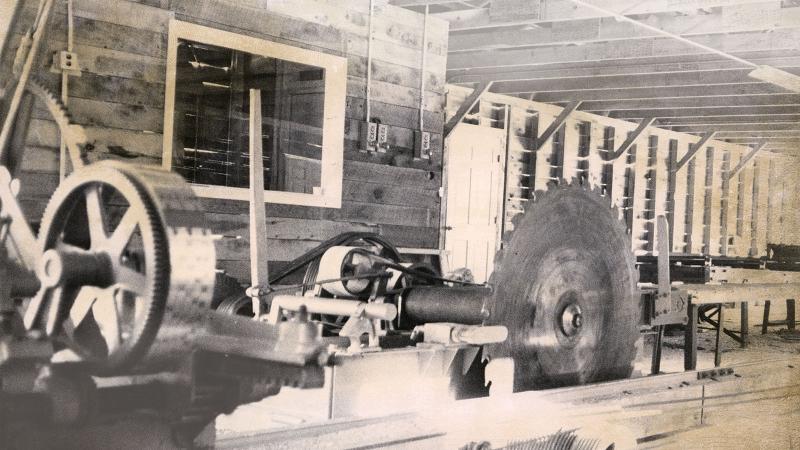 1978: The first sawmill at the Earth Science Center. It was replaced with the expansion of facilities in 1999. The sawmill sells lumber, sawdust and firewood to defray the cost of operation.
