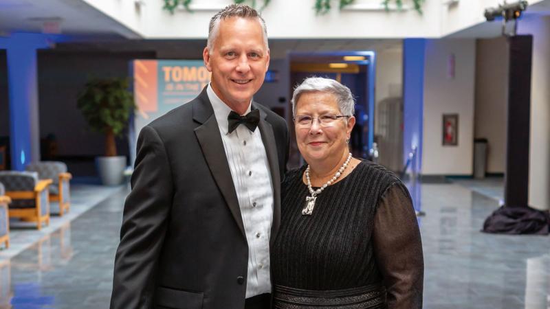 Reed poses with Davie Jane Gilmour at a gala celebrating her June 30 retirement as Pennsylvania College of Technology president. Photo by Larry D. Kauffman