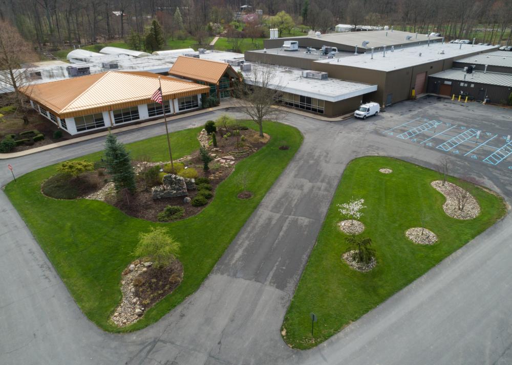 Aerial view of Pennsylvania College of Technology's Schneebeli Earth Science Center.