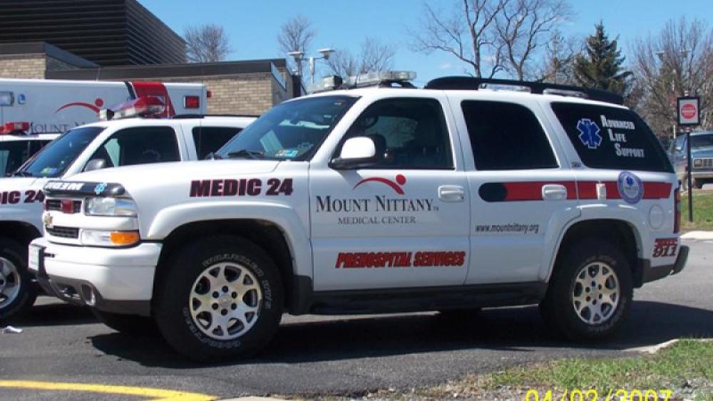 A parked Mount Nittany Medial Center emergency response SUV