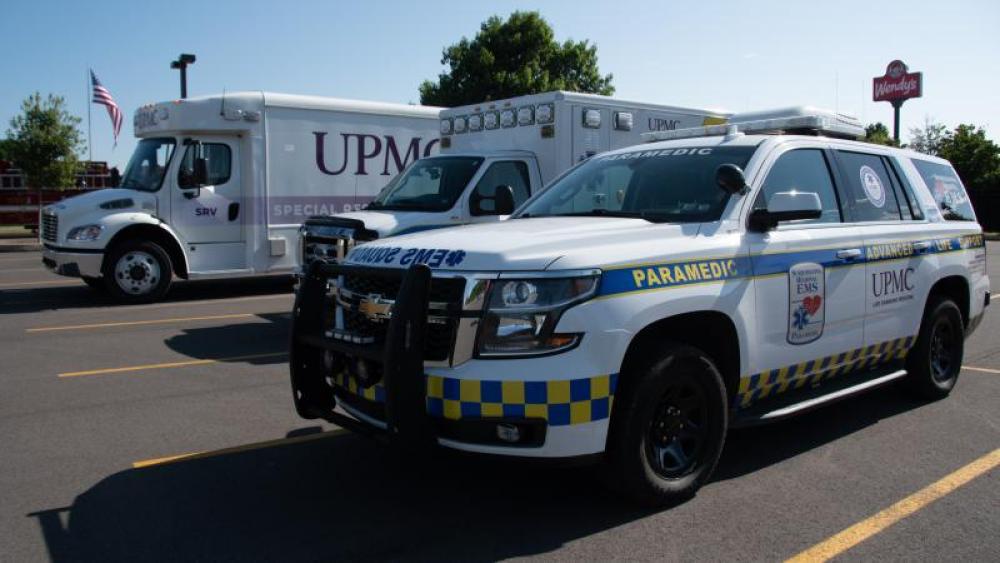 A parked UPMC emergency response SUV