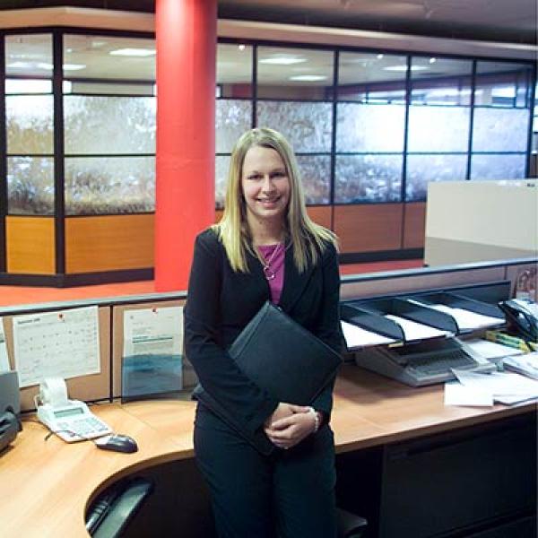 An accounting student completes day‑to‑day work during a professional internship experience.