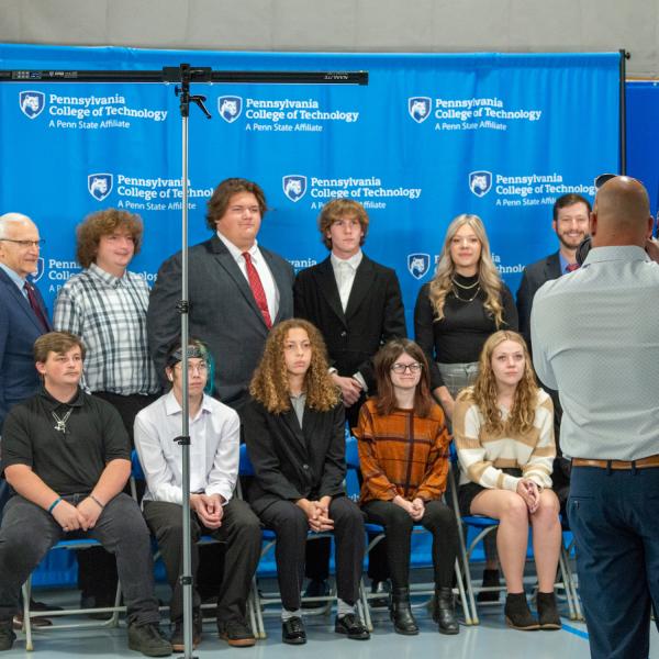Students from every school that was represented got a class picture with Yaw, facilitated by photographer Chris Guerrisi.