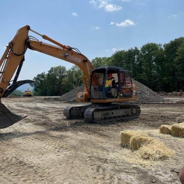 Steven P. Keen, assistant dean of transportation technologies, at the controls