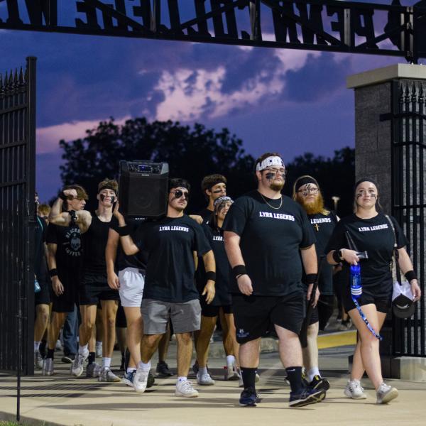 Lancaster/York enters the arena, sporting game faces ...