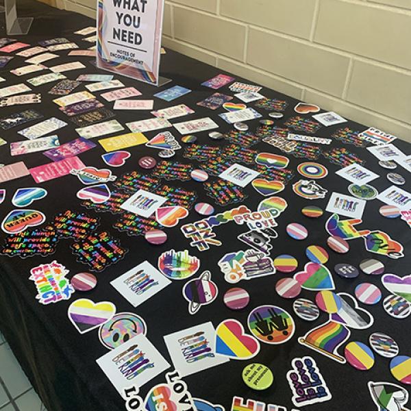 Stickers share positive messages.
