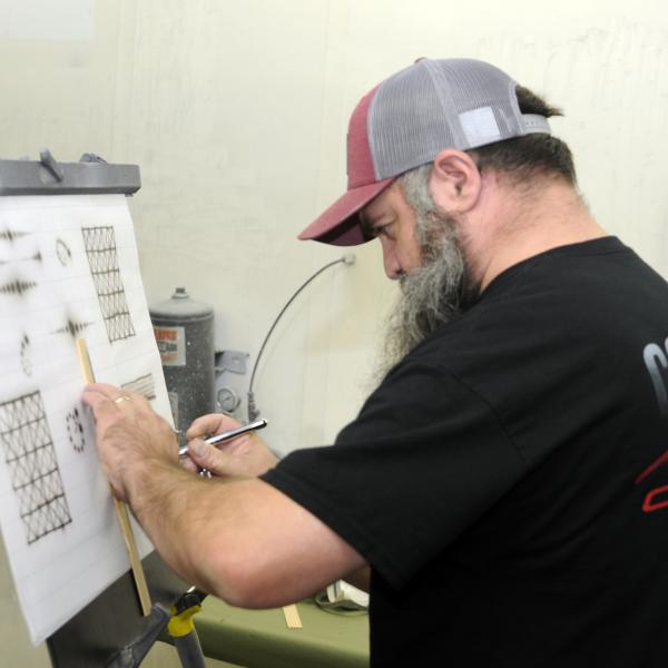 Among the day's students is Darrin T. Dale, from Clearfield County Career & Technology Center, and one of the first collision repair instructors to take part in Penn College's dual enrollment program.
