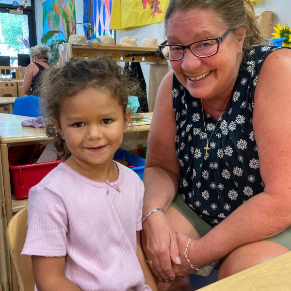 A child with her grandmother