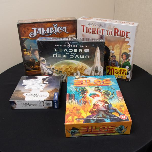 Board games gift basket.