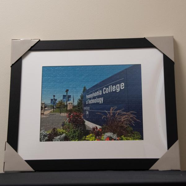 Framed Penn College puzzle.