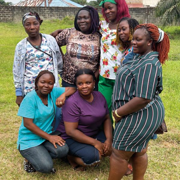 Some of the nurses who received ultrasound training while Zentz was in Liberia gather for a photo. They came from multiple clinics and hospitals.