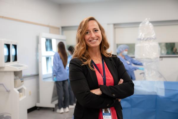 Healthcare administrator standing in clinic