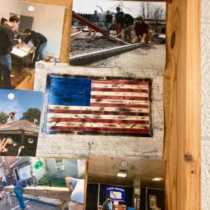 Photos on a bulletin board